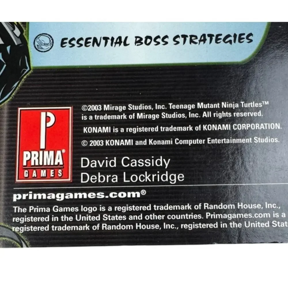 Teenage Mutant Ninja Turtles Strategy Guide (2003) Prima Games GC/PS2/Xbox/GBA